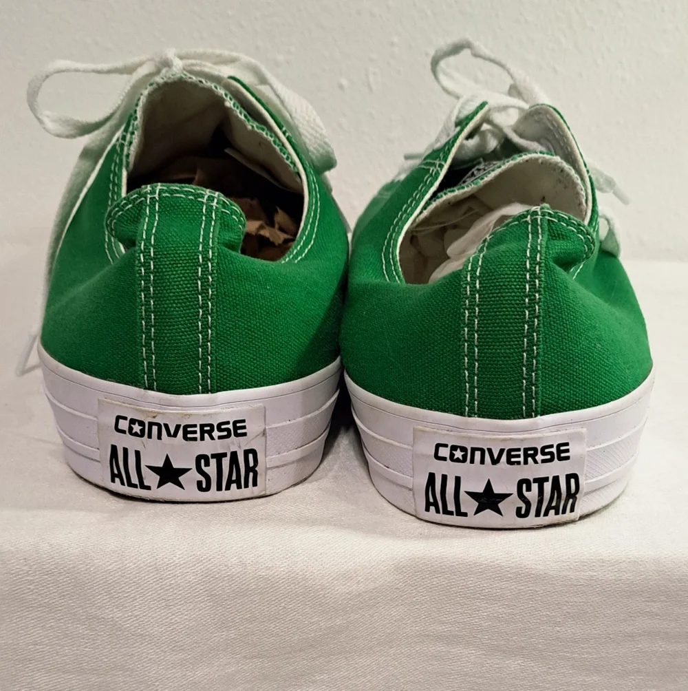 Converse Green Canvas Low-Top Sneakers with White Accents sz. 14 m/16w - Picture 3 of 6